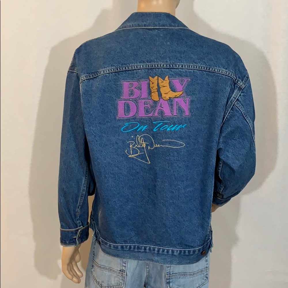 Autographed Billy Dean denim tour jacket men’s Lg